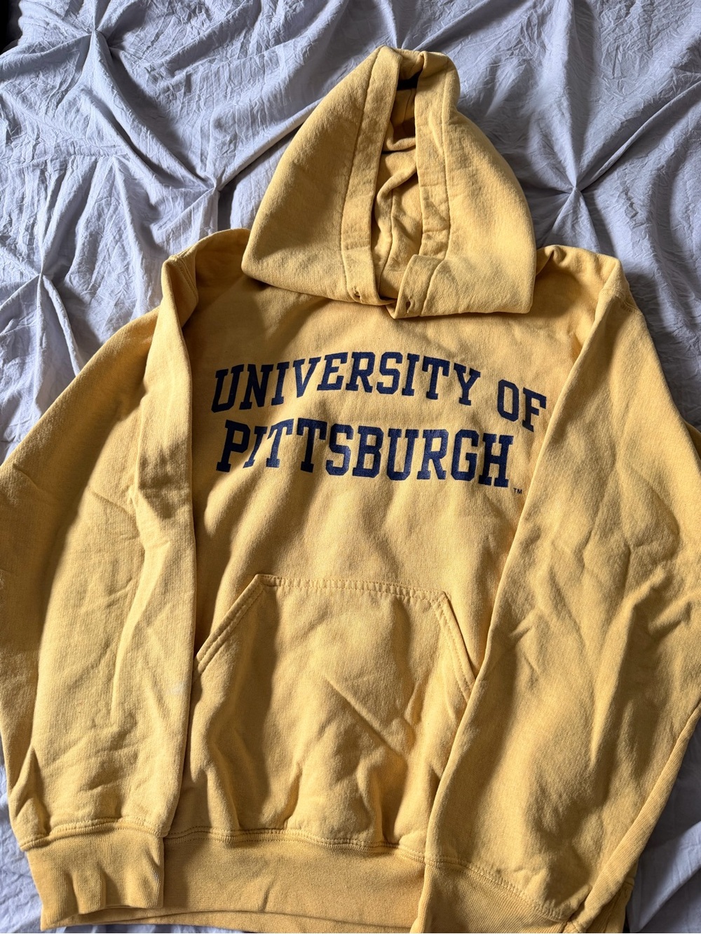 Yellow University of Pittsburgh Hoodie with Navy Print